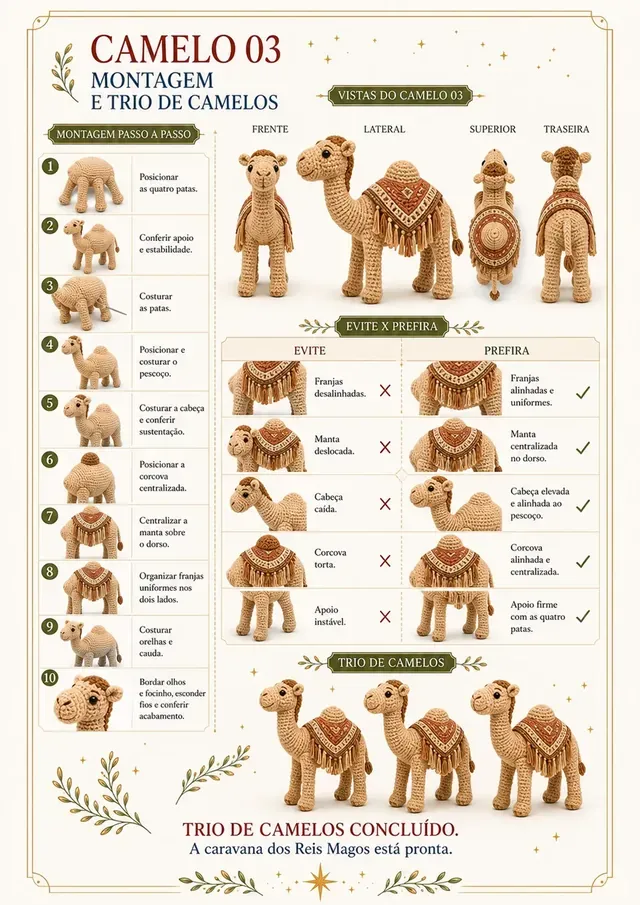Camelo – Montagem e trio de camelos